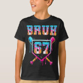 Bruh Baseball Ice Cream Drip Number 67 Player 67th T-Shirt (Vorderseite)