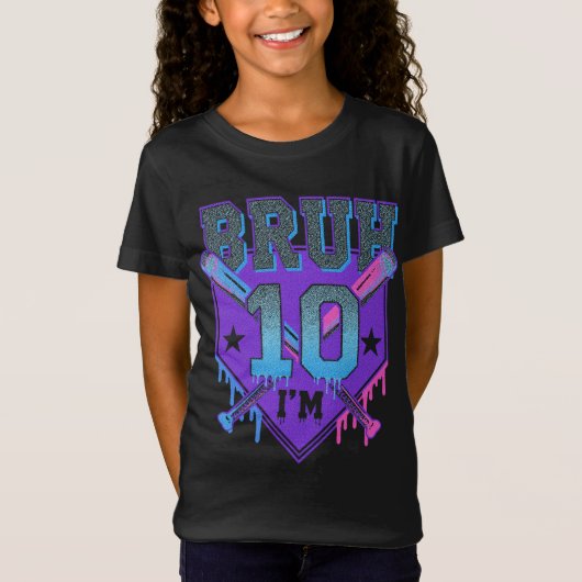 Bruh Baseball Theme First Birthday Outfit T-Shirt (Vorderseite)
