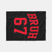 Bruh Basketball Style Number 67 Srt Bro Slang Meme Fleecedecke (Vorderseite (Horizontal))