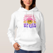 Bruh Be Kind Happy Face Beanie Pink Purple Hoodie (Vorderseite)