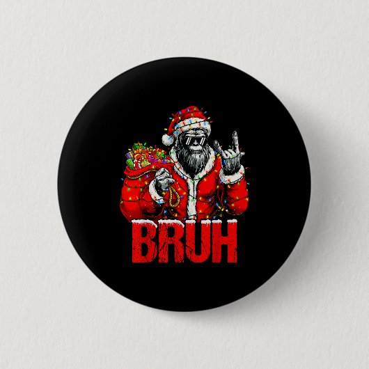 Bruh Bigfoot Christmas Funny Sasquatch Xmas For Me Button (Vorderseite)
