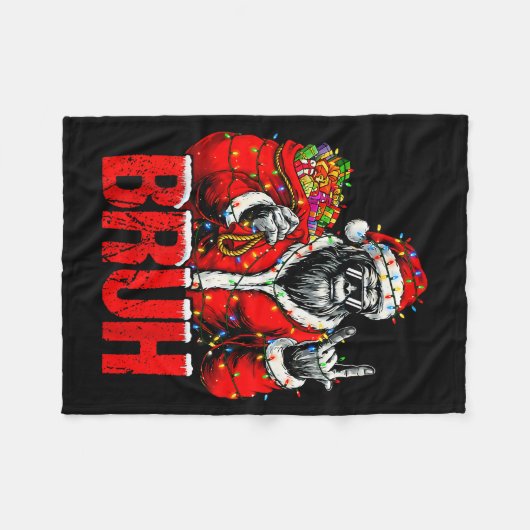 Bruh Bigfoot Christmas Funny Sasquatch Xmas For Me Fleecedecke (Vorderseite (Horizontal))