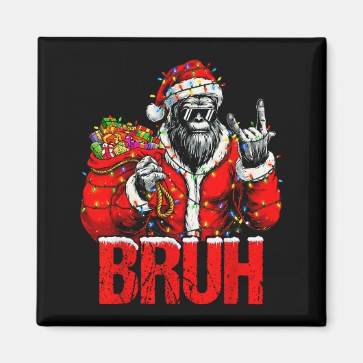 Bruh Bigfoot Christmas Funny Sasquatch Xmas For Me Magnet (Vorne)