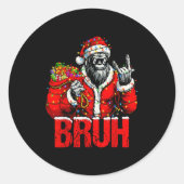 Bruh Bigfoot Christmas Funny Sasquatch Xmas For Me Runder Aufkleber (Vorderseite)