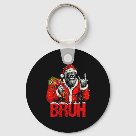 Bruh Bigfoot Christmas Funny Sasquatch Xmas For Me Schlüsselanhänger (Vorderseite)