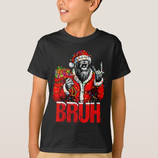 Bruh Bigfoot Christmas Funny Sasquatch Xmas For Me T-Shirt (Vorderseite)