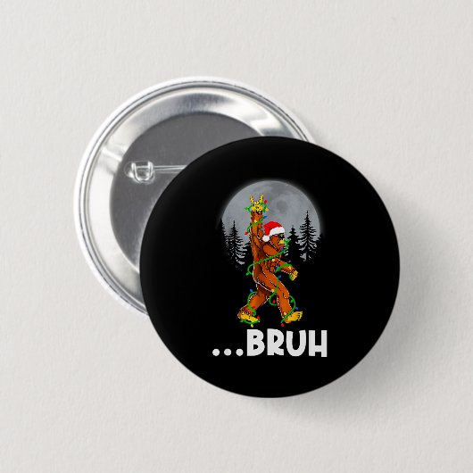 Bruh Bigfoot Christmas Shirt Christmas Tree Xmas S Button (Vorne & Hinten)