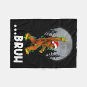 Bruh Bigfoot Christmas Shirt Christmas Tree Xmas S Fleecedecke (Vorderseite (Horizontal))