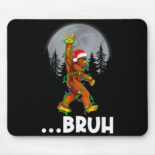 Bruh Bigfoot Christmas Shirt Christmas Tree Xmas S Mousepad (Vorne)