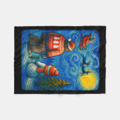 Bruh Bigfoot Schneemann Sternennacht Weihnachten X Fleecedecke (Vorderseite (Horizontal))