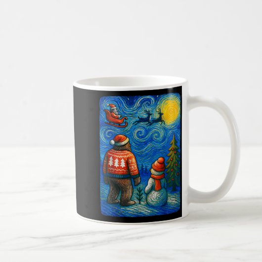 Bruh Bigfoot Snowman Starry Night Christmas Xmas M Kaffeetasse (Rechts)