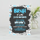 Bruh Birthday Einladung (Stehend Vorderseite)