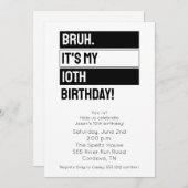 Bruh Birthday Einladung (Vorne/Hinten)