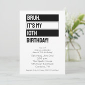 Bruh Birthday Einladung (Stehend Vorderseite)