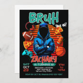 Bruh Birthday Gaming Invitation Einladung (Vorne/Hinten)