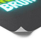 Bruh Birthday Parent Funny Neon Glow Blue Green Poster (Ecke)
