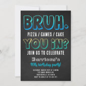 Bruh Birthday Party Boy Einladung (Vorderseite)