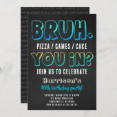 Bruh Birthday Party Boy Einladung (Vorne/Hinten)