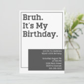 Bruh Birthday Party Einladung Vorlage (Stehend Vorderseite)