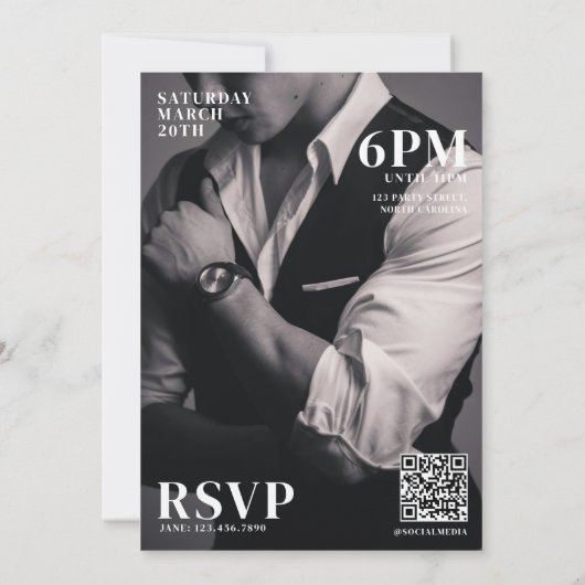 BRUH Birthday Party Magazin Cover Boy Teenager Einladung (Rückseite)