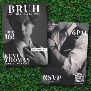 BRUH Birthday Party Magazin Cover Boy Teenager Einladung
