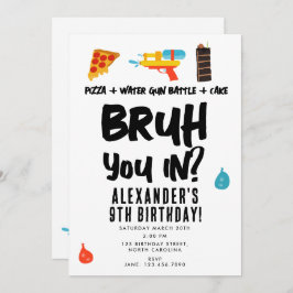 Bruh, bist du da? Boy Teenager Birthday Sommerspie Einladung