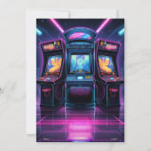 Bruh, bist du da? Neon Arcade Video Games Boy Birt Einladung (Rückseite)