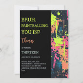 Bruh, bist du da? Paintball-Geburtstag? Einladung (Vorderseite)