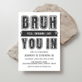 Bruh, bist du da? Pool Party Teen Boy Geburtstag Einladung