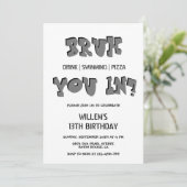 BRUH, bist du da? Schwimmbad Party Junge Geburtsta Einladung (Stehend Vorderseite)