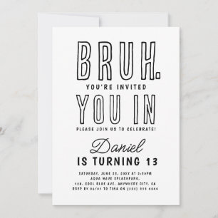 Bruh, bist du da? Teenager Teen Boy Geburtstagspar Einladung