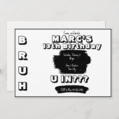 Bruh Black and White zum Geburtstag Ankündigung (Vorne/Hinten)