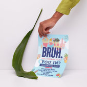 BRUH Blue Pool Party Boy Geburtstag Einladung