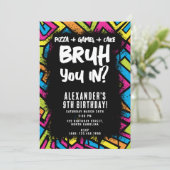 Bruh Boy Colorful Graffiti Street Art Birthday Einladung (Stehend Vorderseite)