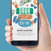 Bruh Boy Pool Party Geburtstag Einladung