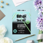 Bruh Boy's Birthday Neon Laser Tag Acryleinladungen (In Situ (Hochzeit))