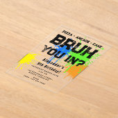 Bruh Boy's Birthday Party Neon Graffiti Teenager Acryleinladungen (Ablage )