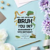 Bruh Boy's Birthday Party Teenager Reptile Show Acryleinladungen