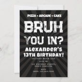 Bruh Boy's Birthday Party Teenager Teen Boy Einladung (Vorderseite)