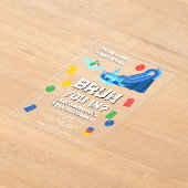 Bruh Boy's Birthday Party Teenager Waterslide Acryleinladungen (Ablage )