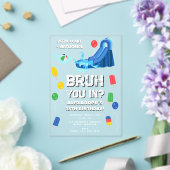 Bruh Boy's Birthday Party Teenager Waterslide Acryleinladungen (In Situ (Hochzeit))