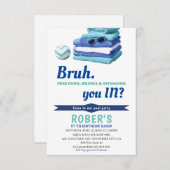 BRUH Boys Blue Pool Party Geburtstag Einladung (Vorne/Hinten)