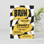 Bruh Boys Teen Birthday Party Einladung (Stehend Vorderseite)