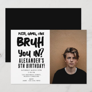Bruh Boys Teenager-Geburtstagsparty Teen Boy-Foto Einladung