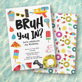 Bruh Boys Teenager Geburtstagsparty Teen Boy Summe Einladung