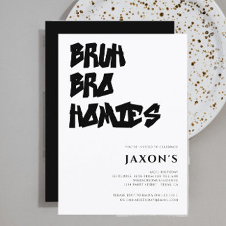 BRUH bro homie modern zwischen Geburtstag Einladun Einladung