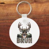 Bruh Camo Deer Hunting Camouflage Elk Buck Funny Y Schlüsselanhänger (Vorderseite)