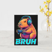 Bruh Capybara Funny Video Games Capybaras Karte (Gelbe Blume)