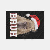 Bruh Capybara Funny Weihnachtsmannmütze Weihnachts Fleecedecke (Vorderseite (Horizontal))