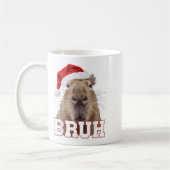 Bruh Capybara Funny Weihnachtsmannmütze Weihnachts Kaffeetasse (Links)